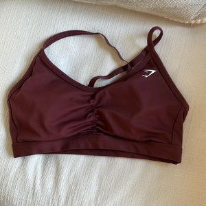 GYMSHARK BRA BURGUNDY SIZE MEDIUM GOOD CONDITION